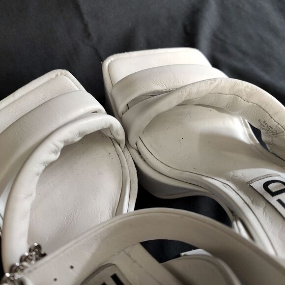 ♡ Naked Wolfe ♡ Jingle Platform Strappy Heels in White - Picture 10 of 11